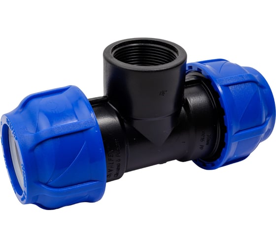 Изображение товара Компрессионный переходной тройник VALFEX ПНД, с внутренней резьбой, 50-1 1/2"-50 1210015011250