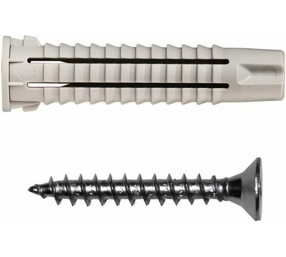 Изображение товара Дюбель ARNO INDUSTRIES нейлоновый 10х80 мм 10 шт. распорный с шурупом потай для крепления в бетоне и кирпиче AG1101008062040