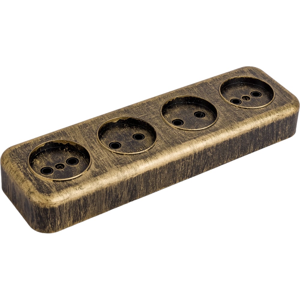 Изображение товара 4-местная розетка SVET RA 16-446 Черная Бронза открытая монтаж накладной