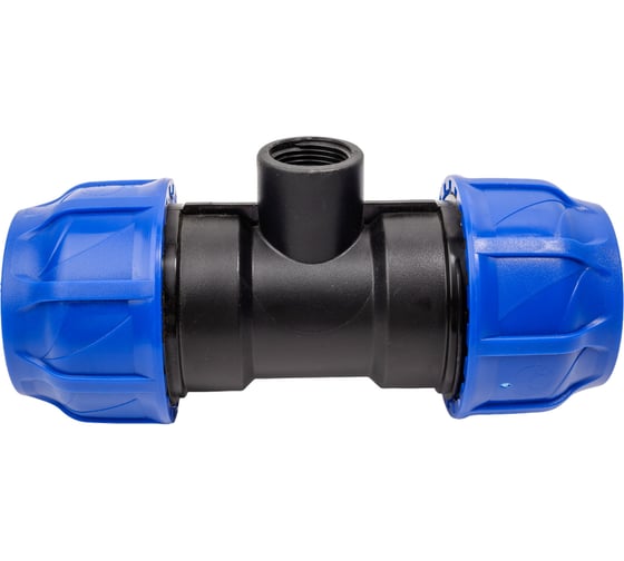 Изображение товара Компрессионный переходной тройник VALFEX ПНД, с внутренней резьбой, 63-1"-63 1210016310063