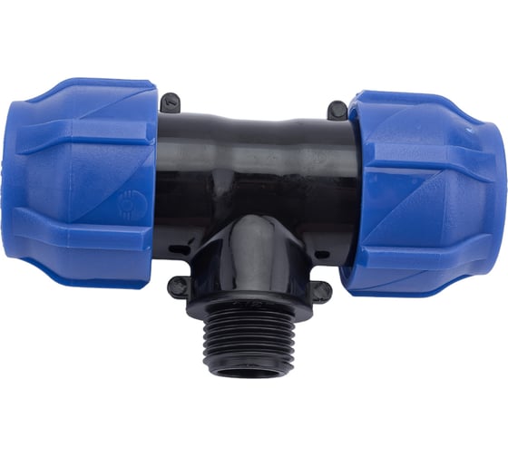 Изображение товара Компрессионный переходной тройник VALFEX ПНД, с наружной резьбой, 25-1/2"-25 1210022501225