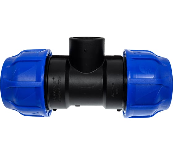 Изображение товара Компрессионный переходной тройник VALFEX ПНД, с внутренней резьбой, 63-1 1/4"-63 1210016311463