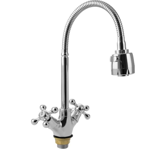 Изображение товара Смеситель для кухни САНАКС с гибким изливом, м/к, с большим двухрежимным аэратором, цвет хром 095