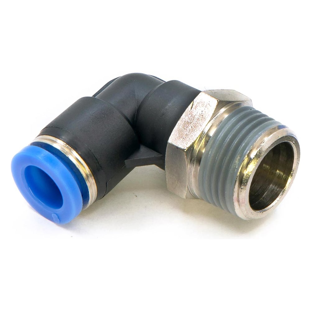 Изображение товара Пневмофитинг цанговый L-образный с наружной резьбой HIMPT 10 шт PL 8-03 (R3/8) 00-00026538