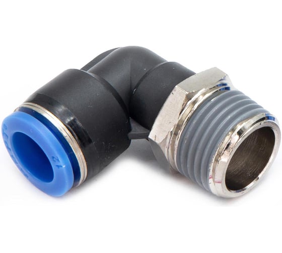 Изображение товара Пневмофитинг цанговый L-образный с наружной резьбой HIMPT 5 шт PL 12-04 (R1/2) 00-00026560