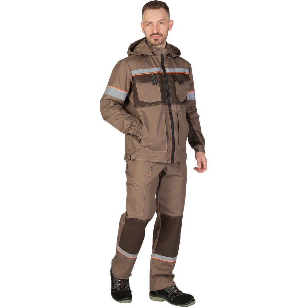 Изображение товара Костюм MILLОКТАНТ TWILL 35хб/65пэ 240 г/м² рост 182-188 см 48-50 светло-коричневый/темно-коричневый