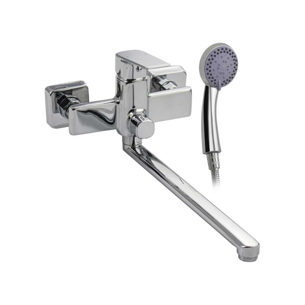 Изображение товара Смеситель в ванную САНАКC серия МАГНУС шаровый, длинный излив, с дивертором на корпусе 8470