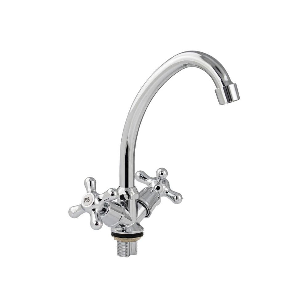 Изображение товара Смеситель для кухни САНАКС серия МайФайр, вентильный, ручки крест, цвет хром 87302