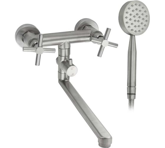 Изображение товара Смеситель в ванную САНАКC серия МАГНУС длинный излив, металлокерамика, из нержавеющей стали марки 304 9230