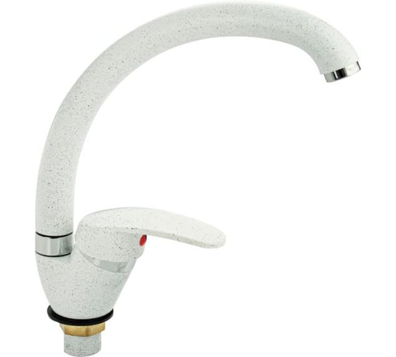 Изображение товара Смеситель для кухни САНАКС шаровый, боковой, поворотный излив, цвет белый камень 13081