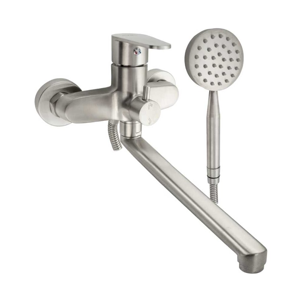 Изображение товара Смеситель в ванную САНАКC серия МАГНУС длинный излив, шаровый, с дивертором на корпусе, из нержавеющей стали марки 304 9241