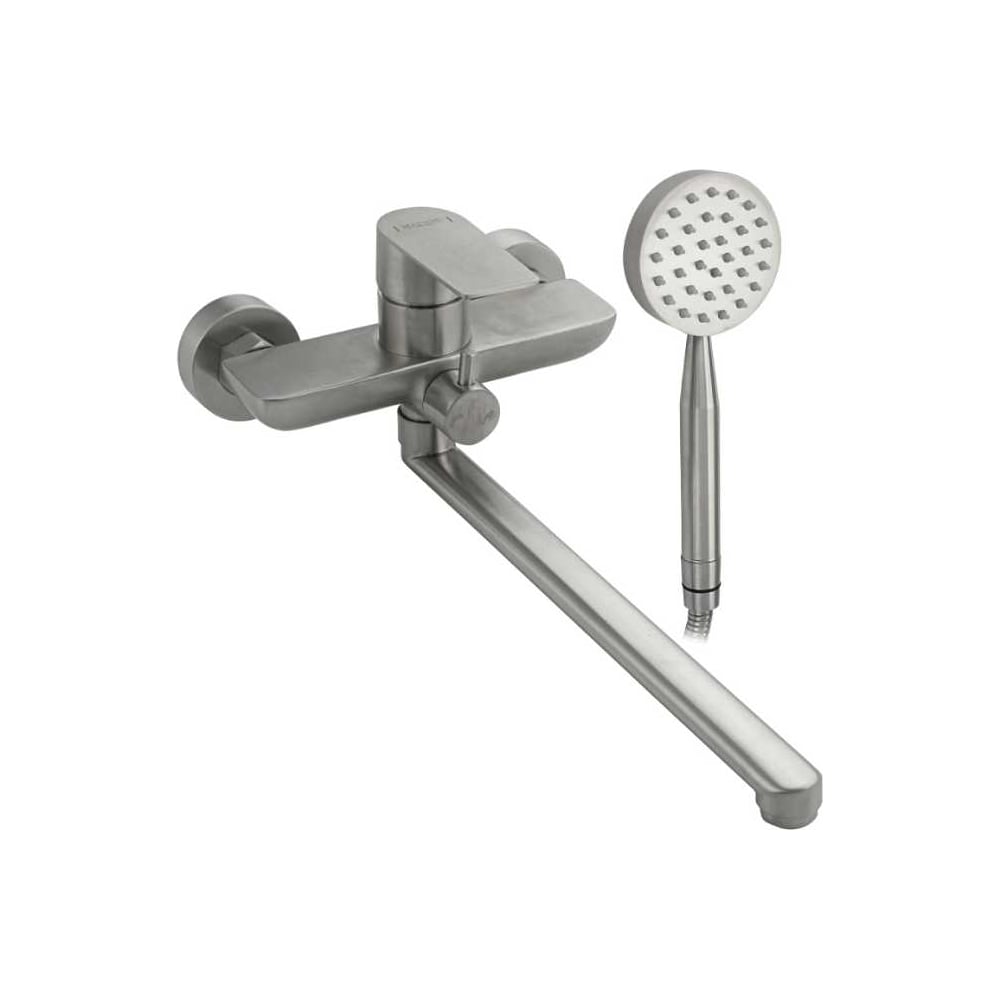 Изображение товара Смеситель в ванную САНАКC серия МАГНУС длинный излив, литой корпус, шаровый, с дивертором на корпусе, из нержавеющей стали марки 304 9441