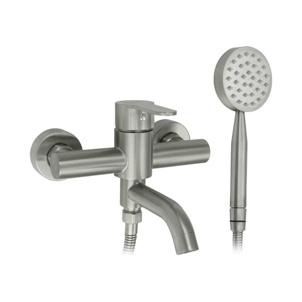 Изображение товара Смеситель в ванную САНАКC серия МАГНУС короткий ПОВОРОТНЫЙ излив, шаровый, из нержавеющей стали марки 304 9184