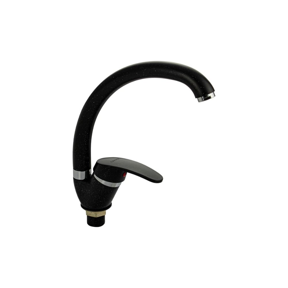 Изображение товара Смеситель для кухни САНАКС шаровый, боковой, поворотный излив, цвет черный камень 13082