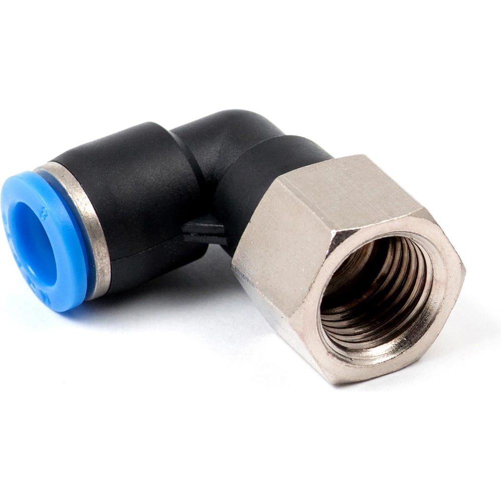 Изображение товара Пневмофитинг цанговый HIMPT PLF 8-02 R1/4 латунь/пластик, угол