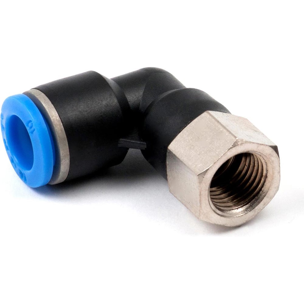 Изображение товара Пневмофитинг цанговый L-образный с внутренней резьбой HIMPT 10 шт PLF 10-02 (R1/4) 00-00026583