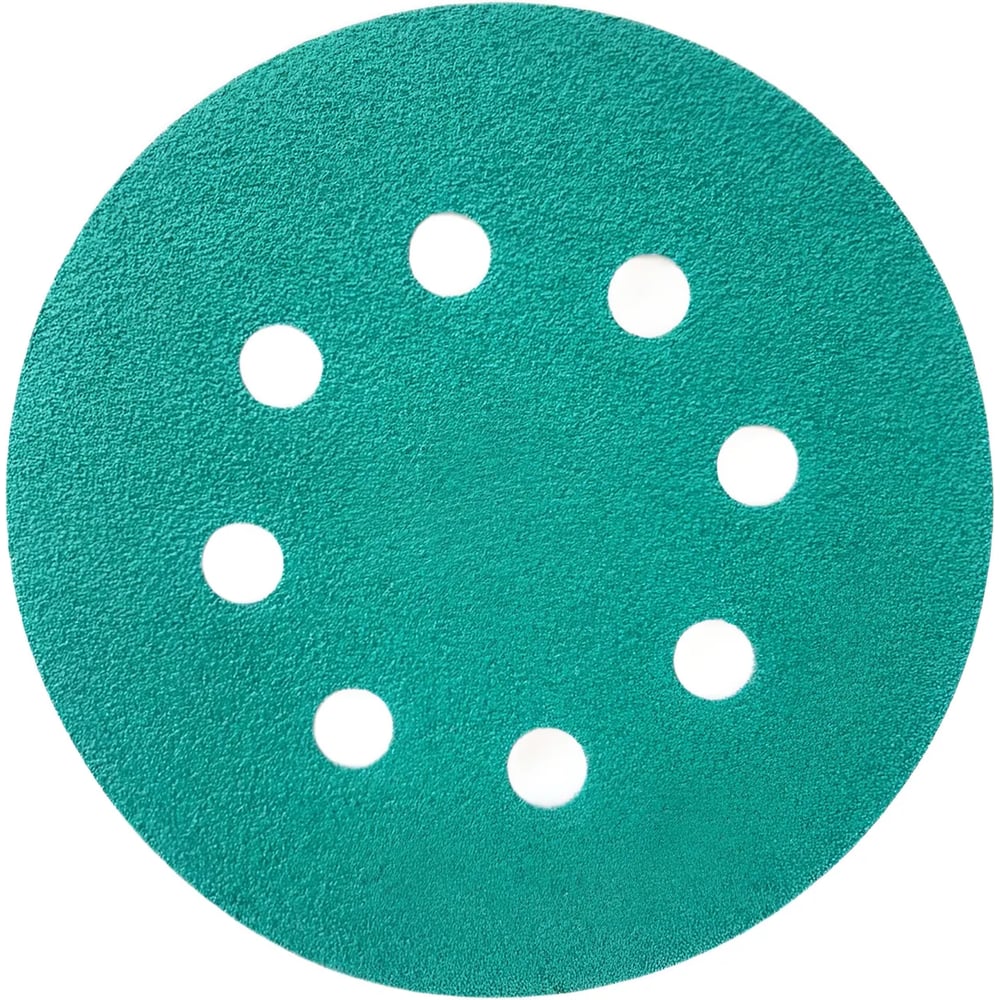 Изображение товара Круги шлифовальные CERAMAX GREEN FILM 125 мм, 8 отверстий, P100, 10 шт 1CRX1704