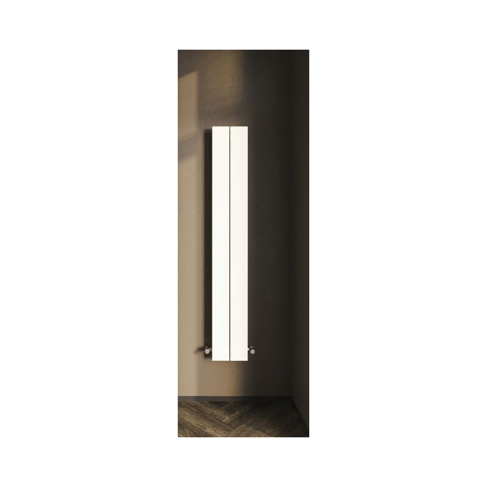 Изображение товара Радиатор отопления вертикальный трубчатый MIVARMO Multiflex алюминиевый 2 секции, 1500 мм, белый, центральное MB2-1500-9016-MC