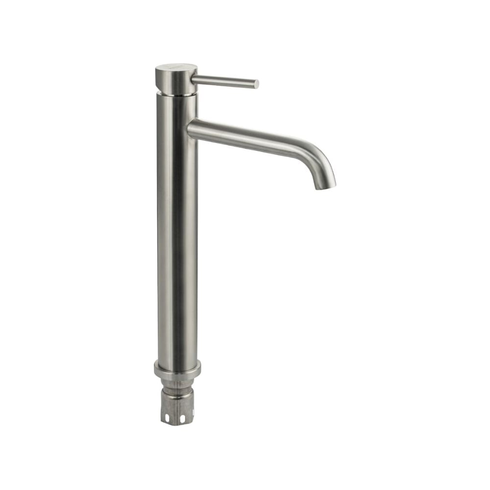 Изображение товара Смеситель на раковину САНАКС высокий серия МАГНУС, матовый литой корпус, изогнутый излив, из нержавеющей стали марки 304 9143