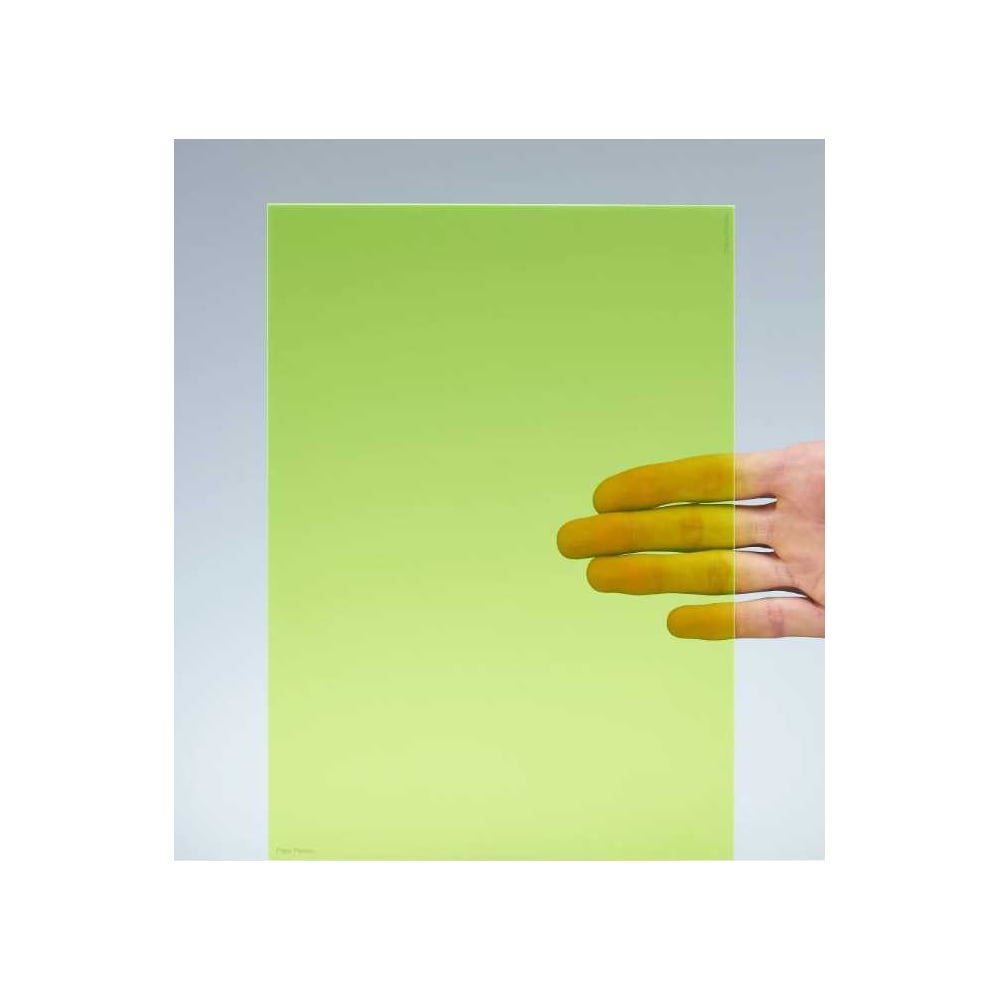 Изображение товара Оргстекло Papa Plastic флуоресцентное зеленое, литое, 40х30 см, 3 мм, 1 лист. FLU-ZEL-40-30-3
