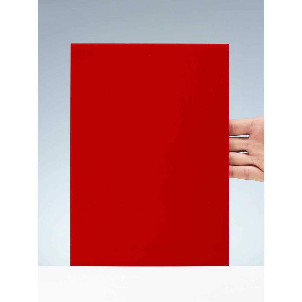 Изображение товара Оргстекло Papa Plastic красное, литое, светорассеивающее, 20х15 см, 3 мм, 1 лист. KRAS-20-15-3