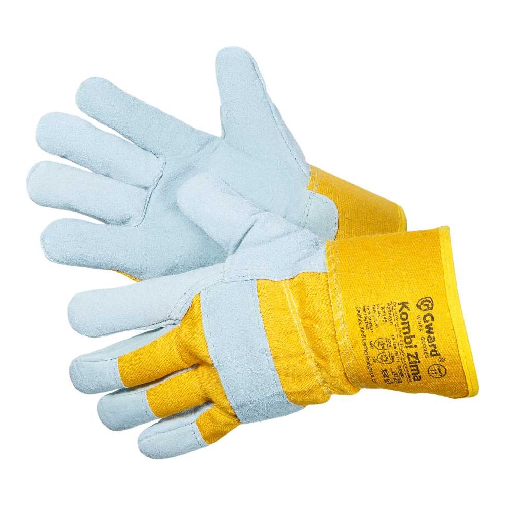 Изображение товара Перчатки спилковые комбинированные утепленные GWARD Kombi Zima индивидуальная упаковка 1 пара (размер 11 (XXL)) XY149/XXL1