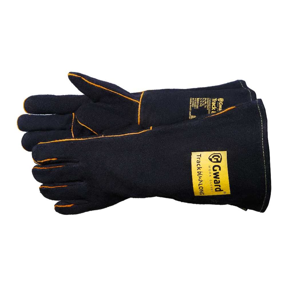 Изображение товара Краги спилковые GWARD Track Black Long индивидуальная упаковка 1 пара (размер 11 (XXL)) XY073Long/XXL1