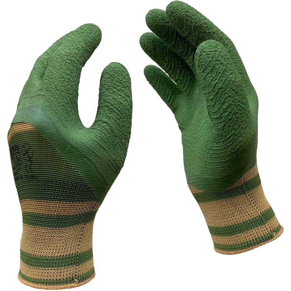 Изображение товара Перчатки нейлоновые Master-Pro® 10 пар с рельефным латексным покрытием ШКВАЛ, размер 10 (XL), 5413-NLASHK-10