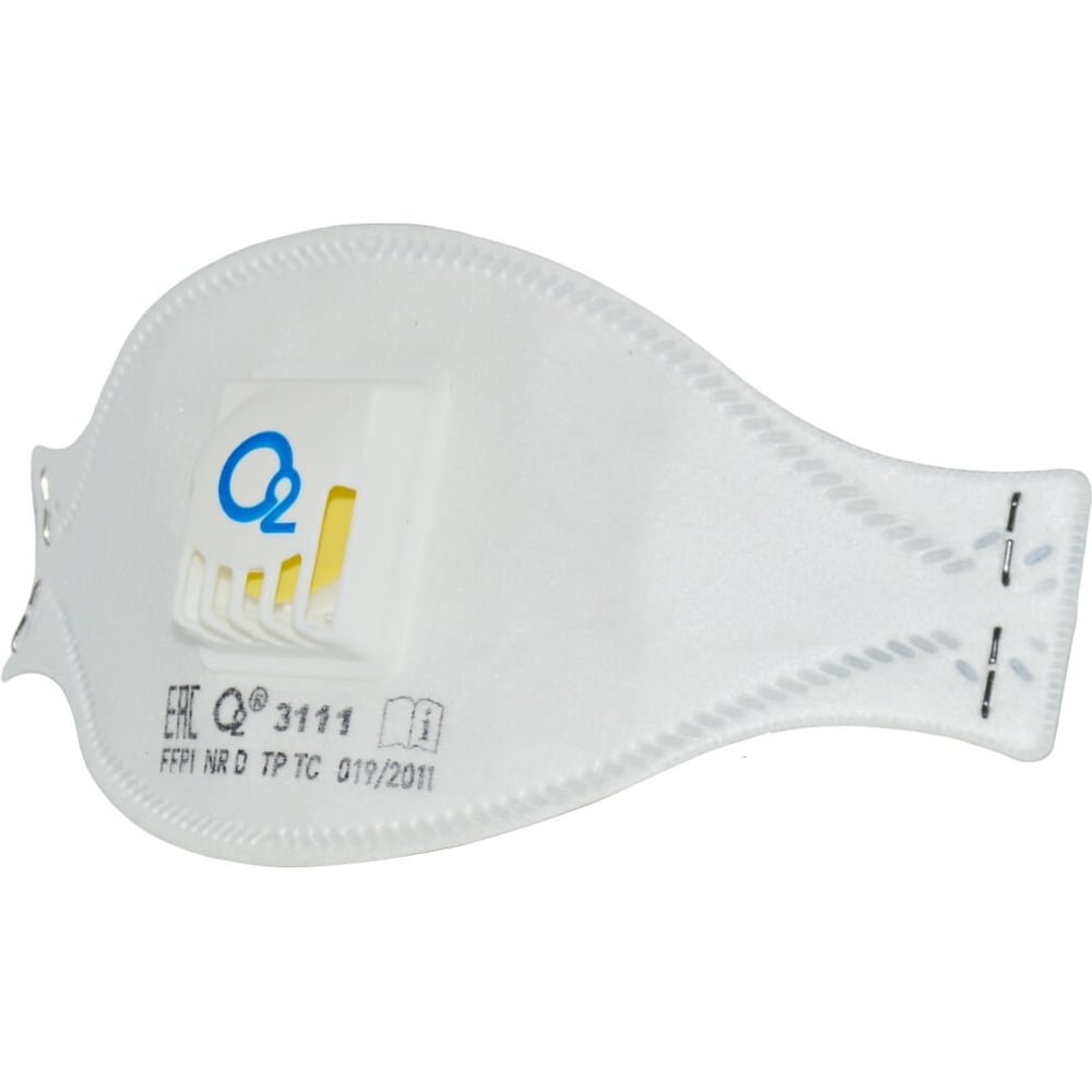 Изображение товара Респиратор трехпанельный О2 3111 FFP1 NRD с клапаном выдоха, 10 шт. в упаковке 3111-10
