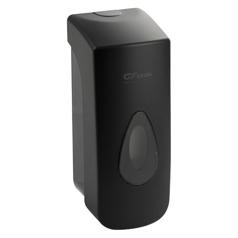 Изображение товара Дозатор жидкого мыла GFmark пластиковый, черный, большой, с глазком - капля, 350 мл 6361