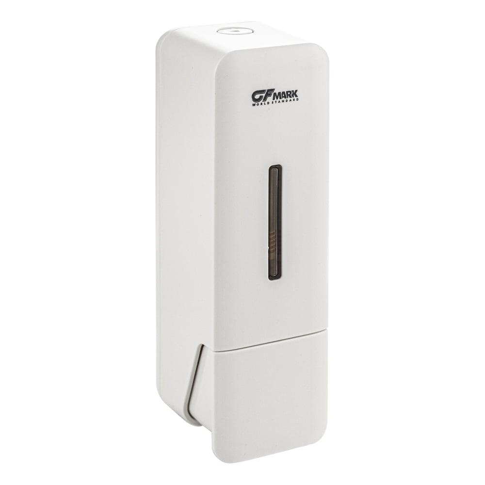 Изображение товара Дозатор для жидкого мыла GFmark пластиковый, из высокопрочного АБС пластика, прямоугольная, цвет белый 9163