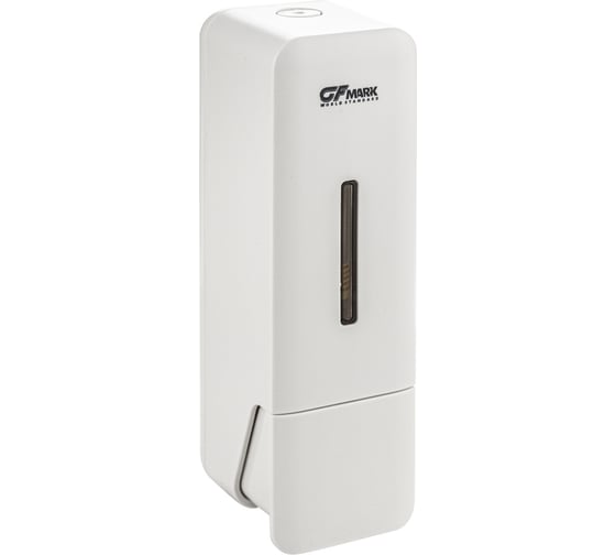 Изображение товара Дозатор для жидкого мыла GFmark пластиковый, из высокопрочного АБС пластика, прямоугольная, цвет белый 9163