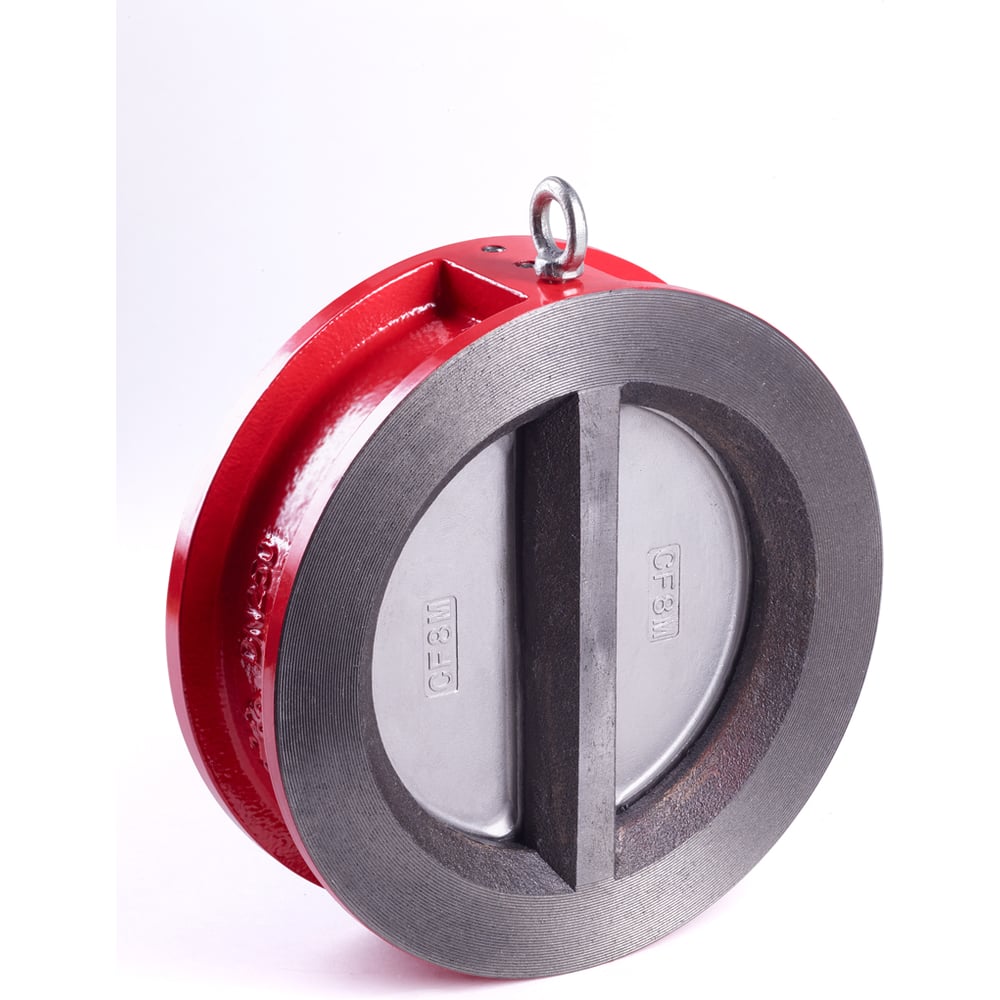 Изображение товара Клапан обратный двухстворчатый RUSHWORK РАШВОРК DN350, PN16, корпус - GJL-250 (GG25), пластины - CF8M, уплотнение - EPDM, М/Ф 400-350-16