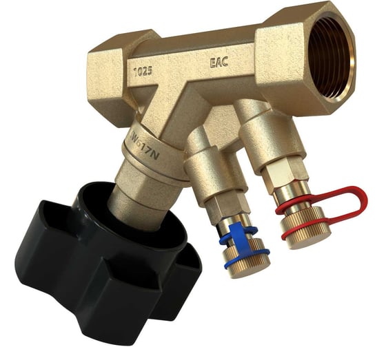 Изображение товара Клапан балансировочный RUSHWORK РАШВОРК DN040, PN25, корпус - CW617N, клапан - CW617N, уплотнение - PTFE, ВР/ВР, BSPP 3505-040-25