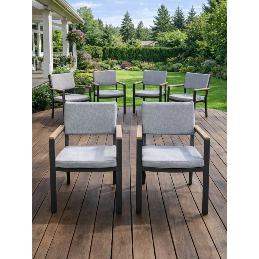 Изображение товара Комплект кресел ROYAL FAMILY OSCAR - 6 штук с подлокотниками из тика 50-51-11-6