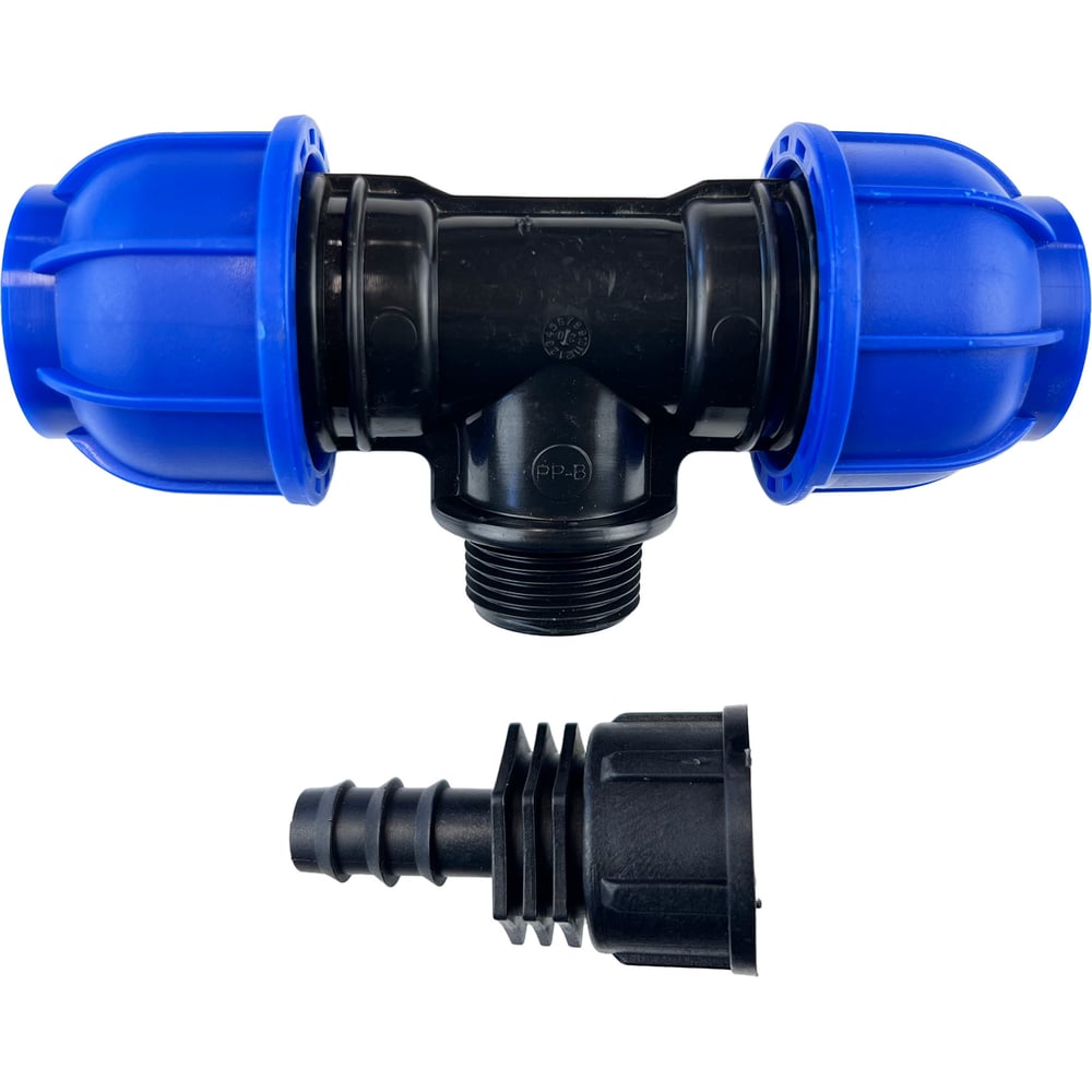 Изображение товара Комплект подключения магистральной трубки 16мм к ПНД трубе 32мм Профитт (тройник ПНД+адаптер) 0340975-RCS