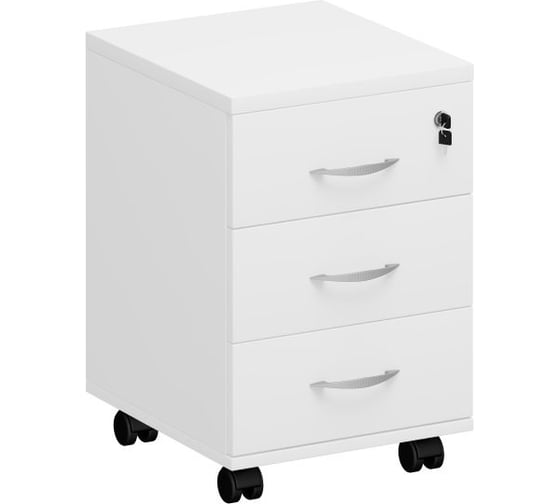 Изображение товара Тумба выкатная Юнитекс Комфорт 3 ящика 40_44.5_60, белый премиум К.301_БП
