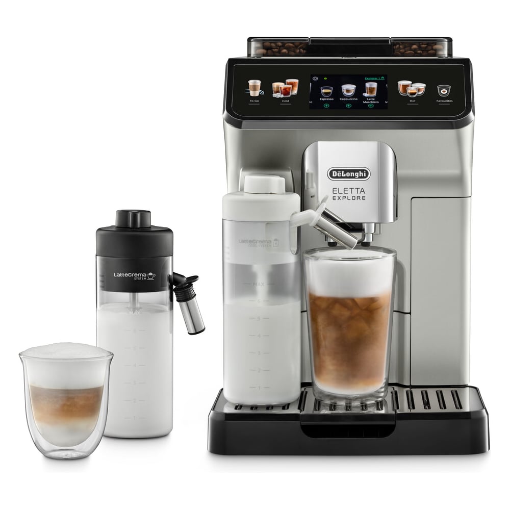 Изображение товара Кофемашина DeLonghi ECAM450.55.S автоматическая с капучинатором и кофемолкой Изображение товара Кофемашина DeLonghi ECAM450.55.S автоматическая с капучинатором и кофемолкой