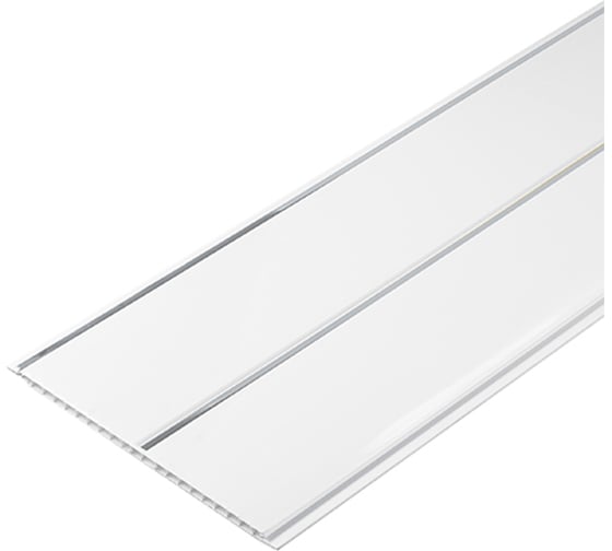 Изображение товара Панель КронаПласт ПВХ КП 2-х секционная серебро, 3х0,24 м (10 шт) 00-00043226