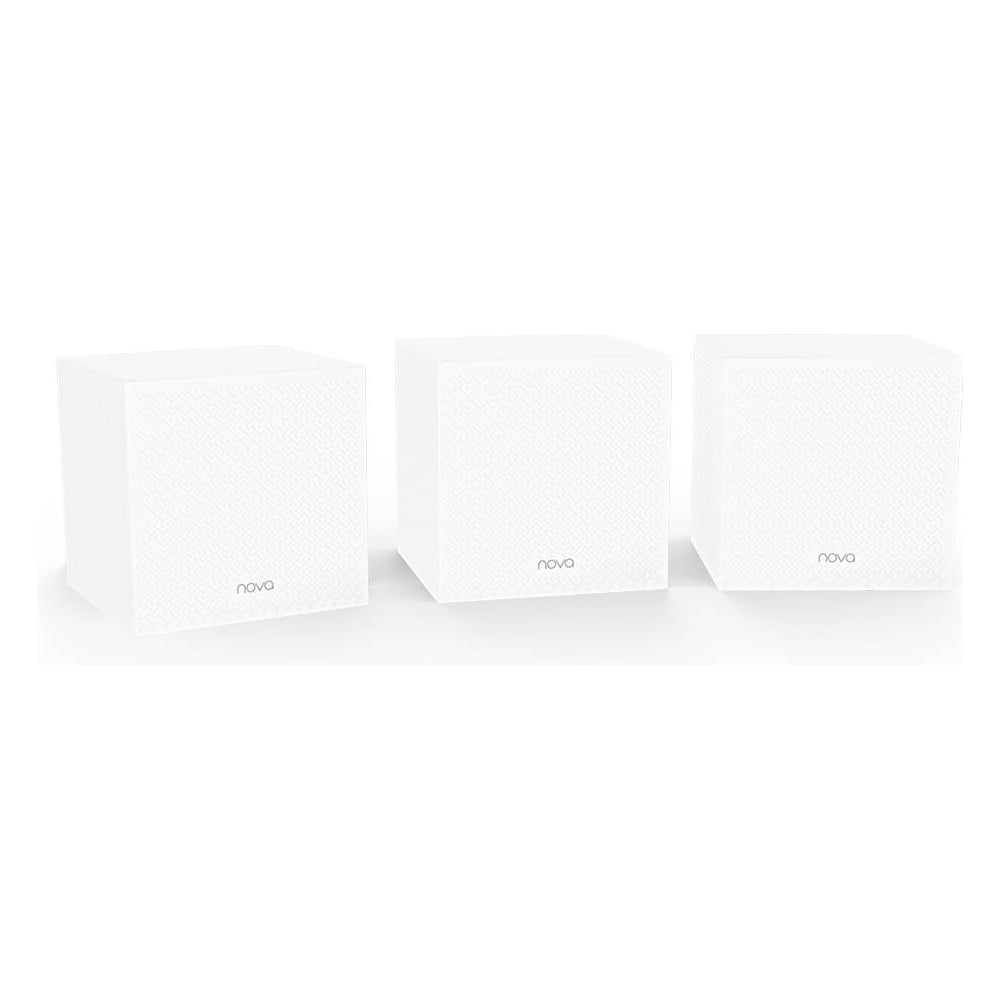 Изображение товара Трехдиапазонная гигабитная Wi-Fi Mesh система tenda MW12 (3-pack) АС2100, до 300 Мбит/с на 2,4 ГГц + до 867 Мбит/с на 5 ГГц, LAN 2x1Гбит/с, WAN 1x1 Гбит/с, 4 встроенные антенны 10000150105