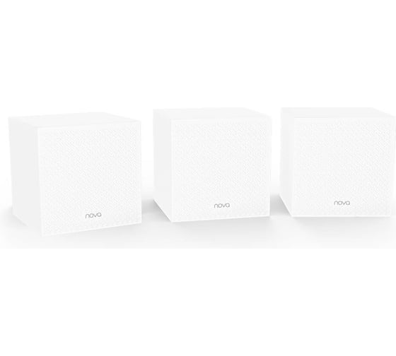 Изображение товара Трехдиапазонная гигабитная Wi-Fi Mesh система tenda MW12 (3-pack) АС2100, до 300 Мбит/с на 2,4 ГГц + до 867 Мбит/с на 5 ГГц, LAN 2x1Гбит/с, WAN 1x1 Гбит/с, 4 встроенные антенны 10000150105