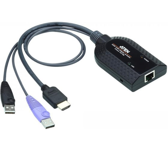 Изображение товара Адаптер ATEN КВМ, USB, HDMI c поддержкой Virtual Media, поддержка считывателя карт общего доступа и извлечения звука KA7188-AX