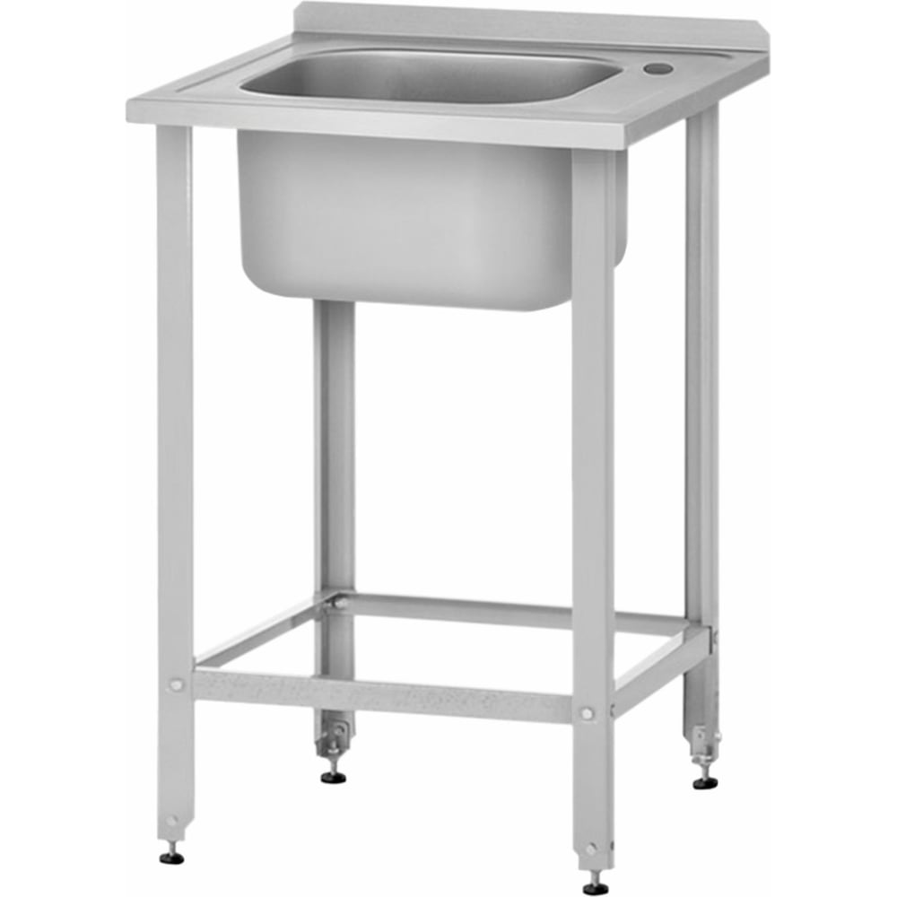 Изображение товара Ванна моечная Mecon ВМЦб - 600*600 Base, 1 м/о 400*400*250, борт, отв. д/смесит. ВМЦ-1B6060-4040-бо