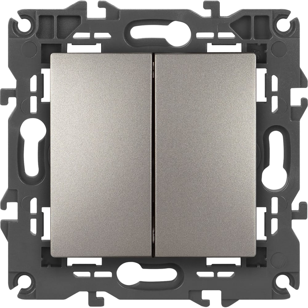 Изображение товара Переключатель перекрестный двойной ЭРА Elegance 14-1112-16 10АХ250В, титан Б0065798