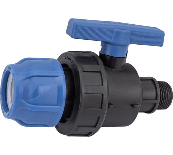 Изображение товара Шаровой кран VALFEX ПНД компрессионный цанга - наружная резьба, разборный 40x1" 1210012640100