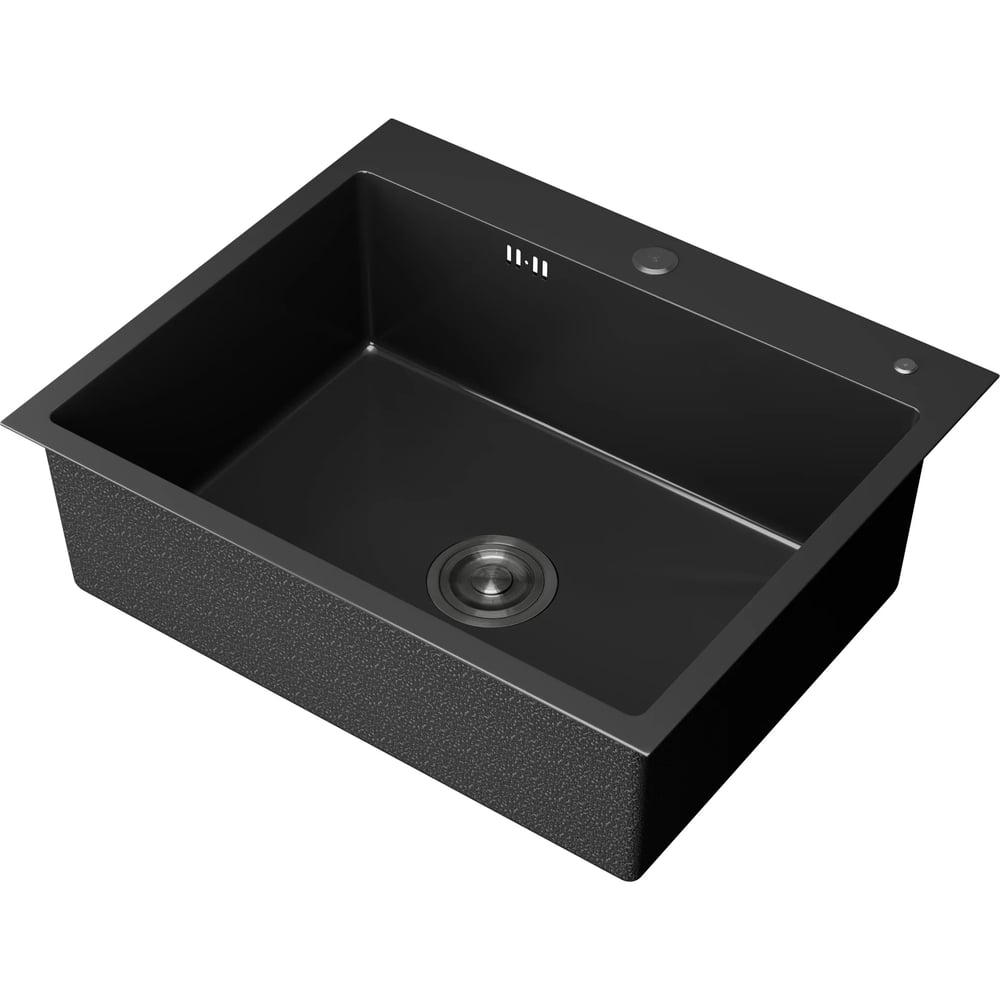 Мойка кухонная из нержавеющей стали Bauedge BAU SOUL NANO BLACK, сифон EASY CLEAN в комплекте KT6050B