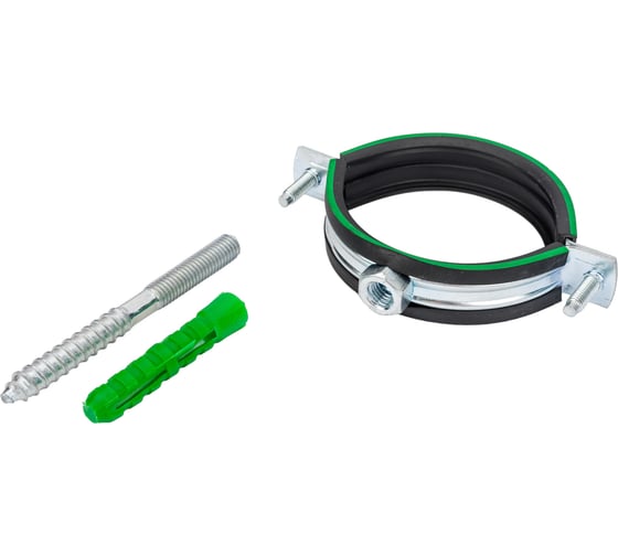 Изображение товара Комплект MAYER сантех. хомут со шпилькой 10x100 и дюбелем д/труб 2 1/2" (74-80 мм), гайка М10 14 0212 1/140212100