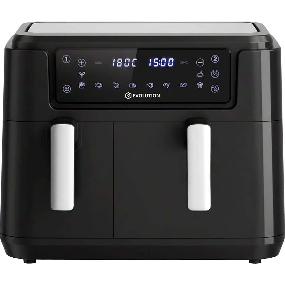 Изображение товара Аэрофритюрница EVOLUTION AIRO 10600 Dual 10л с сенсорным управлением и автоотключением Изображение товара Аэрофритюрница EVOLUTION AIRO 10600 Dual 10л с сенсорным управлением и автоотключением