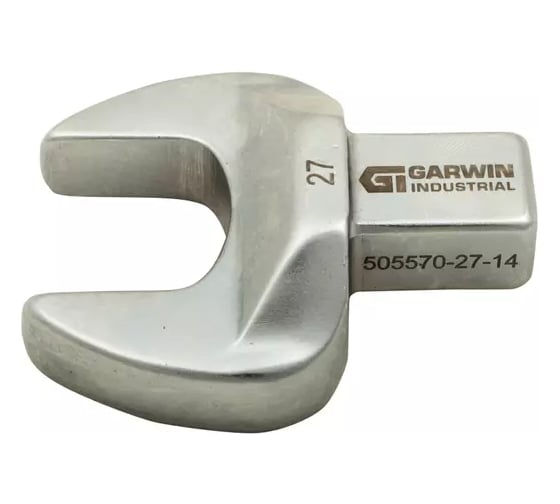 Изображение товара Насадка для динамометрического ключа GARWIN рожковая 27 мм, с посадочным квадратом 14х18 505570-27-14