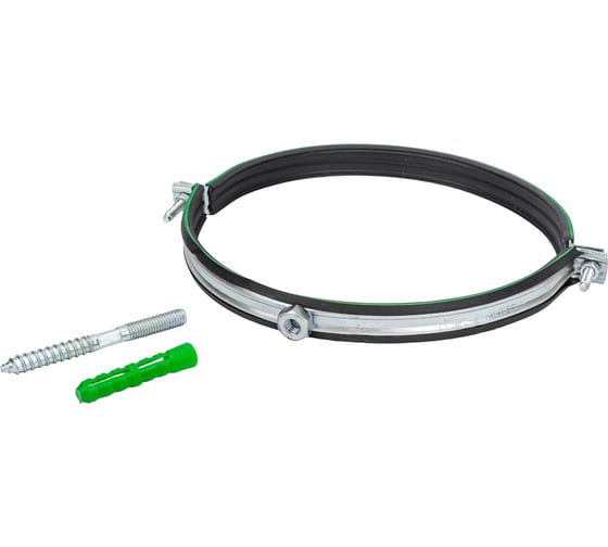 Изображение товара Комплект MAYER сантех. хомут со шпилькой 10x100 и дюбелем д/труб 8" (207-219 мм), гайка М10 14 0800 1/140800100